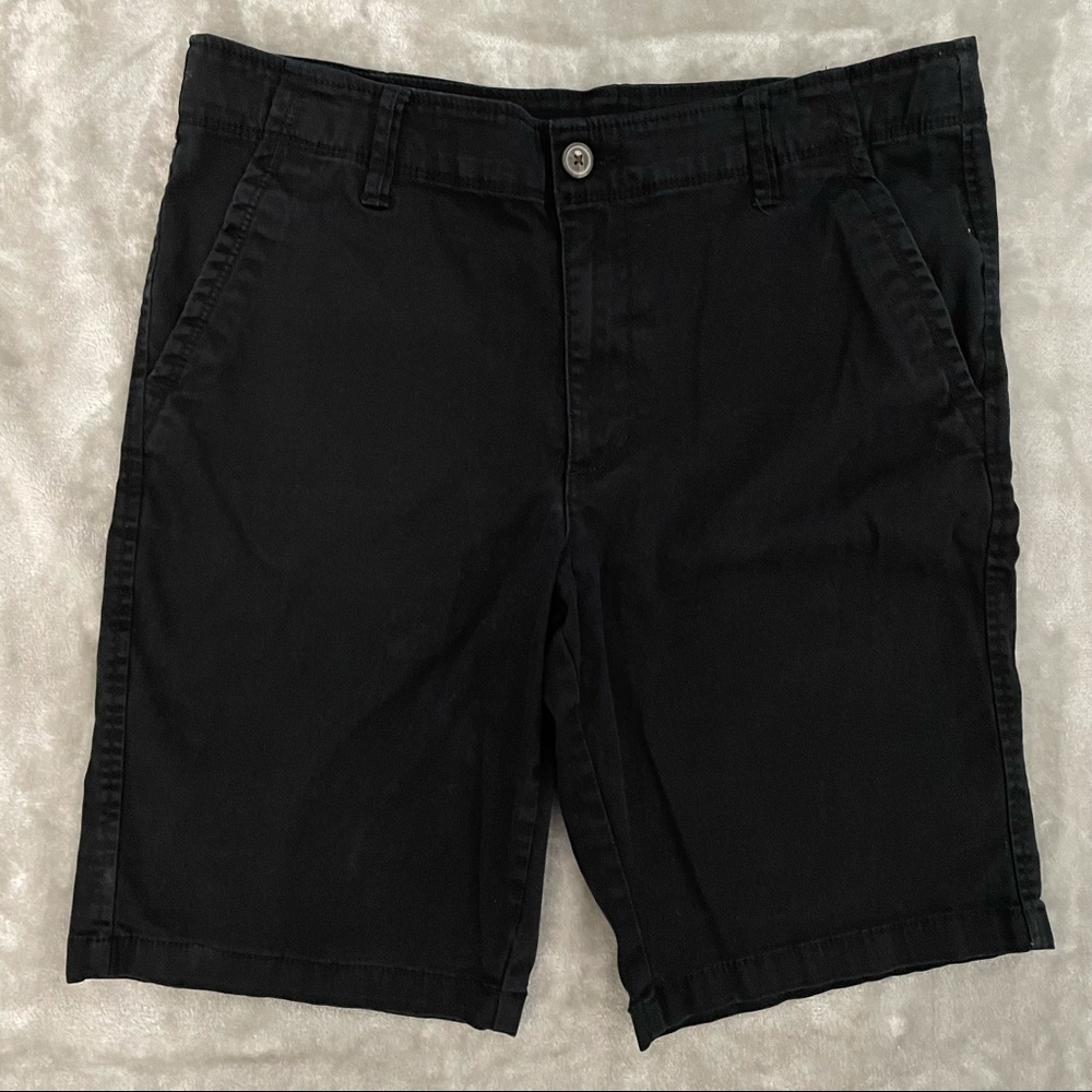Arizona Jeans Husky Fit Black Flat Front School Shorts Boys Size 20